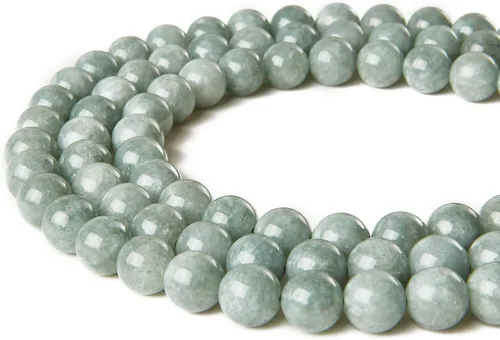 Miniatura 4 de 100 cuentas redondas de jade birmano natural de 8 mm cuentas de piedras preciosas cuentas sueltas para hacer joyas