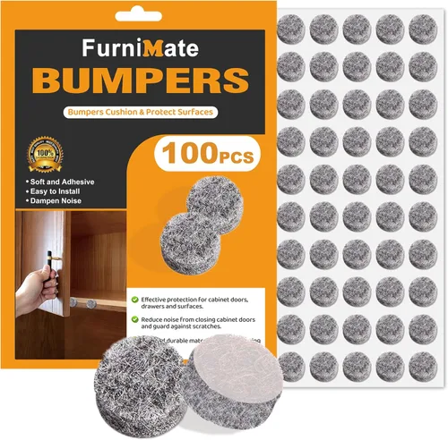 Miniatura 10 de Topes de fieltro para puertas de gabinete - Almohadillas pequeñas de fieltro para puertas de gabinete, 3/8" de diámetro 200 piezas, 5 mm de grosor