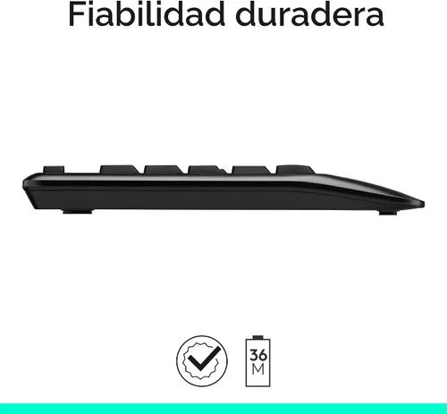 Miniatura 6 de Logitech Teclado inalámbrico K345 - Teclado de tamaño completo con reposamanos, receptor USB inalámbrico de 2,4 GHz - para PC, portátil