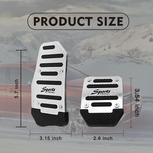 Miniatura 2 de Pack-3 Fundas Antideslizantes de Aleación de Aluminio para Pedales de Coche, Cobertura Anti-fricción para Pedal de Acelerador y Freno, Compatible