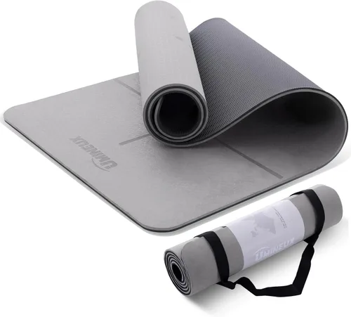 Miniatura 11 de UMINEUX Esterilla de yoga extra gruesa de 1/3 y 2/5 pulgadas antideslizante para mujeres, respetuosa con el medio ambiente, tapete de ejercicio