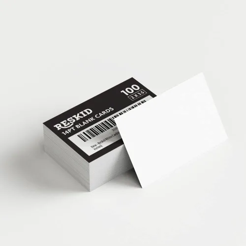 Reskid Papel grueso de cartulina blanca, peso pesado, 110 libras, cartulina – Paquete de 100 (2 x 3.5 pulgadas)