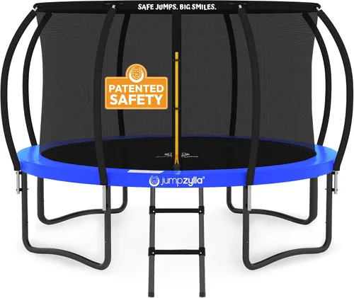 Miniatura 29 de Jumpzylla - Cama elástica recreativa para niños, con red de seguridad, escalera y revestimiento antioxidante, de 8, 10, 12, 14, 15 y 16 pies