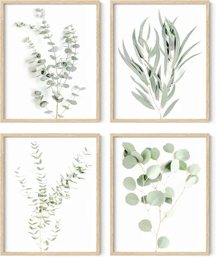 Miniatura 77 de HAUS AND HUES Arte de pared floral gris, juego de 4 pósteres de plantas para pared vintage, impresiones botánicas, cuadros de flores en blanco