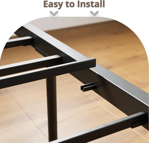 Miniatura 6 de LIKIMIO - Base de cama Queen, cabecero industrial alto de 51.2", con soporte metálico resistente, estructura de cama sólida y estable, libre