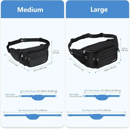 Miniatura 5 de ProCase Riñonera y Mochila de Cintura para Hombres y Mujeres, Bolsa de Cadera para Viaje, Senderismo, Correr y Deportes al Aire Libre