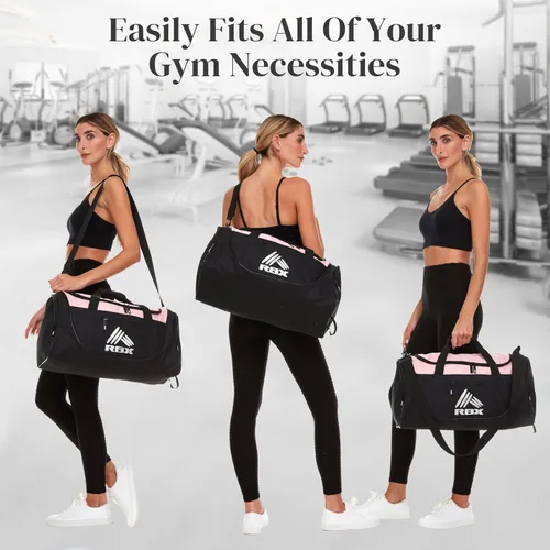 Miniatura 3 de RBX Bolsas de gimnasio para hombres, pequeña bolsa de gimnasio para mujeres con compartimento para zapatos, bolsa de lona para viajes, bolsa