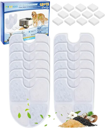 Miniatura 8 de FEELNEEDY - Paquete de 8 + 8 filtros de repuesto compatibles con FEELNEEDY dispensador de agua para perros de 3 galones / 12 litros FN-W13, filtros