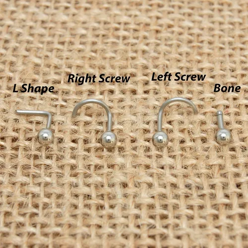 Miniatura 4 de Nose Stud Ring - Nose Piercing Stud - Nose Jewelry Surgical Steel - Nostril Screw Stud - Nose Ring CZ - Nose Stud L