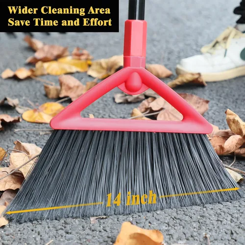 Miniatura 2 de Escoba angular resistente, escoba comercial mejorada para barrer en interiores y exteriores, escoba roja perfecta de cocina, garaje, industrial