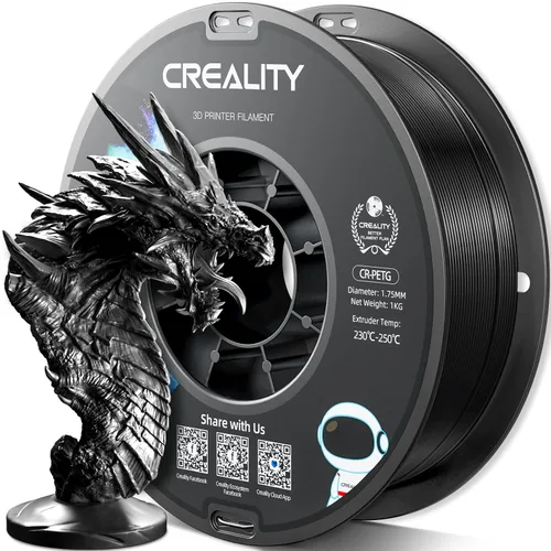 Filamento PETG oficial para impresora 3D Creality de 0.069 in, 2.2 lbs, alta precisión, fuerte dureza, inodoro, mejor flujo, impresión 3D resistente
