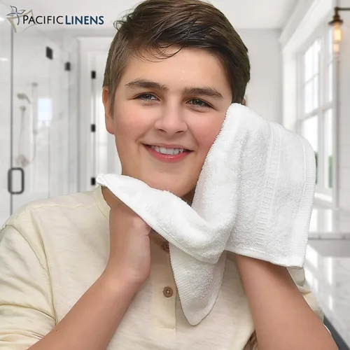 Miniatura 7 de Pacific Linens Toallas de baño, 100% algodón, 13 x 13 pulgadas, toalla facial para uso en baño y cocina, paños de lavado, paquete de 12