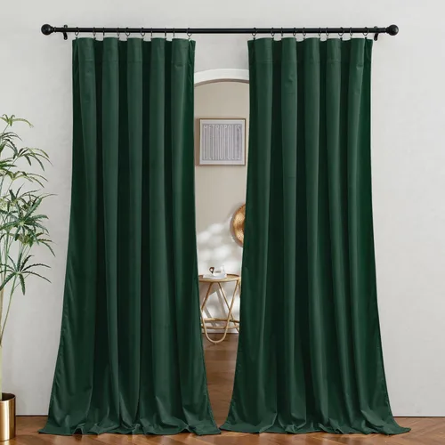 Miniatura 60 de RYB HOME Cortinas de terciopelo verde oliva de 72 pulgadas de largo, cortinas opacas con aislamiento térmico, tratamiento de ventana, decoración