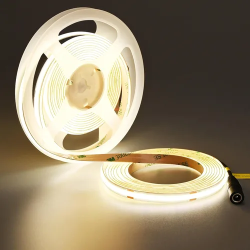 Miniatura 12 de TOPAI Tira de luces LED COB de 24 V, 3000 K, blanco cálido, 16.4 pies, ultra brillante, 400 lm/ft, sin puntos, CRI>92 480LED/M, alta densidad