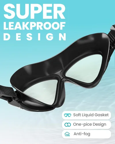 Miniatura 4 de OutdoorMaster Máscara de natación - Máscara de natación de visión amplia y gafas antivaho impermeable Espejo Bb-azul