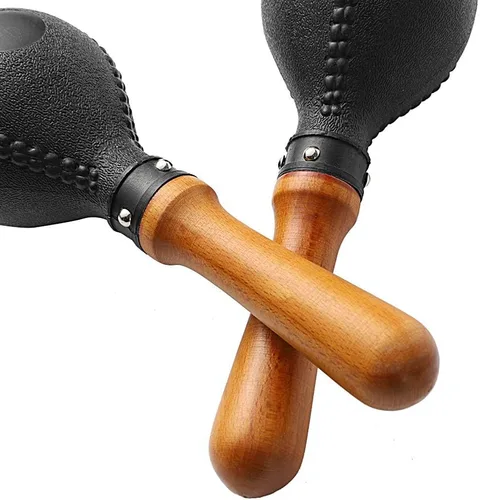 Miniatura 5 de Maracas de percusión par de agitadores sonajeros martillo de arena instrumento de percusión con carcasas de plástico ABS y mangos de madera