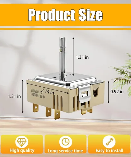 Miniatura 5 de Horno de cocina DG44-01006B, interruptor infinito dual compatible con horno Sam-Sung, reemplaza AP6037530, PS11771631, EAP11771631, ETC.