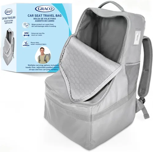 Miniatura 7 de Bolsa de viaje acolchada para asiento de coche y mochila portabebés de Graco, mochila grande y duradera para asientos de coche y asientos elevados
