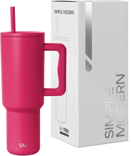 Miniatura 59 de Simple Modern Vaso Trek de 40 oz con Asa y Tapa con Pajilla Vaso de Viaje Aislado de Acero Inoxidable Apto para Portavasos Slumberland