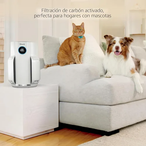 Miniatura 2 de Purificador de aire Shark para el hogar, NeverChange, para habitación grande, dormitorio, oficina en casa, filtro que supera HEPA, captura Blanco