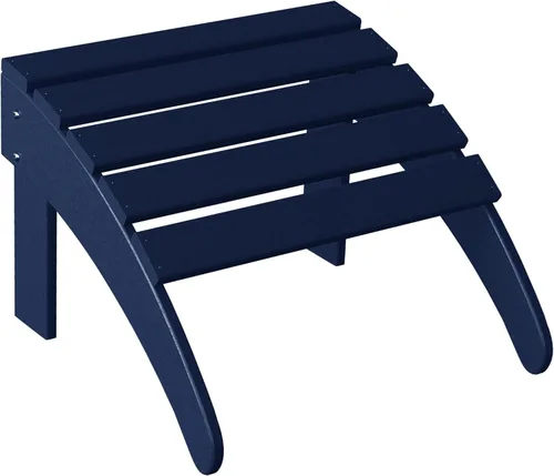 WestinTrends Reposapiés otomano Adirondack para patio al aire libre, taburete de madera de polietileno para todo tipo de clima, ampliamente Azul