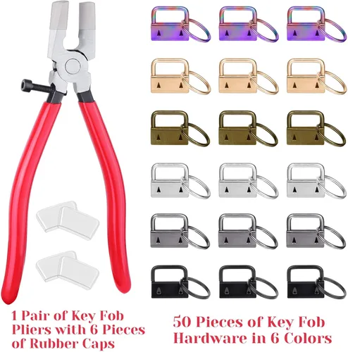 Miniatura 2 de shynek - 50 piezas de accesorios para llavero de 1 pulgada con herramienta de alicates para llavero y abrazadera de muñeca, Varios