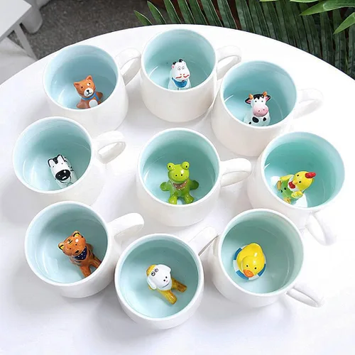 Miniatura 6 de Figuras de rana de cerámica Coffeemugs Funny Teacups - Taza de café con diseño de animales en 3D para niños, niñas, mujeres y hombres, 12 onzas