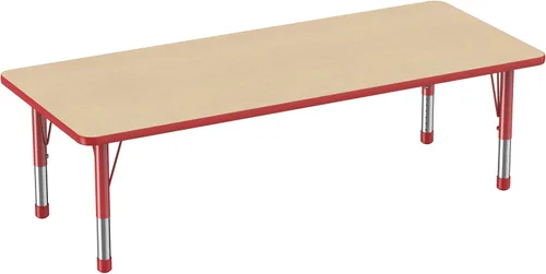 Miniatura 15 de FDP - Mesa rectangular para actividades escolares y aulas (24 x 36 pulgadas), patas gruesas para niños pequeños, altura ajustable de 15 a 24