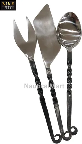 Miniatura 2 de Juego de utensilios de comedor con 3 piezas de cubiertos, cuchillo, tenedor, cuchara decoración cubiertos medieval vikingo