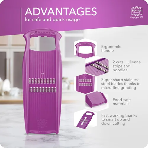 Miniatura 4 de Börner Roko PowerLine Rallador de verduras Börner - Calidad fabricada en Alemania, Color: Violeta