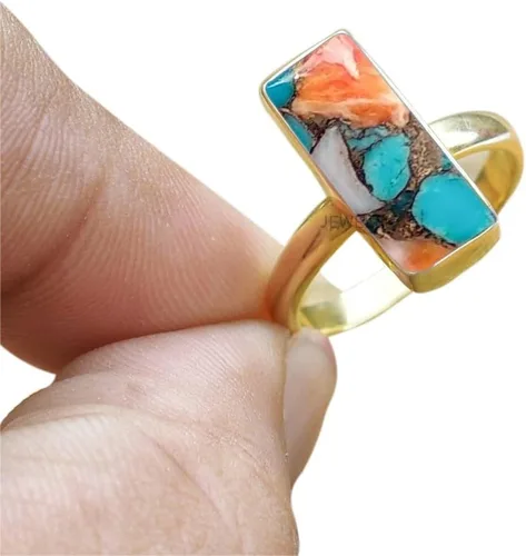 Miniatura 45 de Anillo de plata de ley maciza superpuesta de oro amarillo de 18 quilates para mujer, anillo de compromiso de plata esterlina, juego de bisel