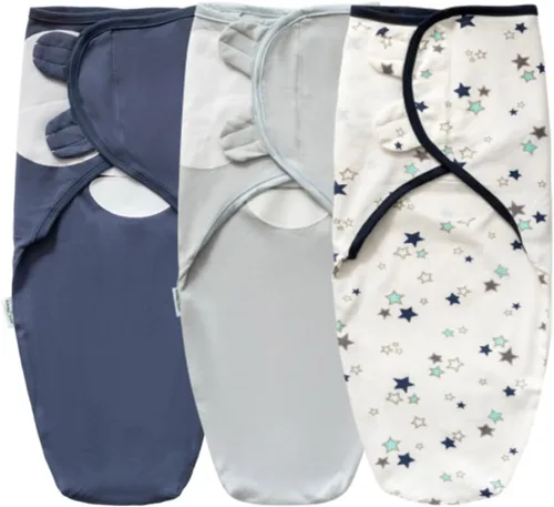 Miniatura 14 de Little Tots Manta de envolver para bebé, niña y niño, fácil de cambiar, saco de dormir ajustable para bebés recién nacidos de 0 a 3 meses