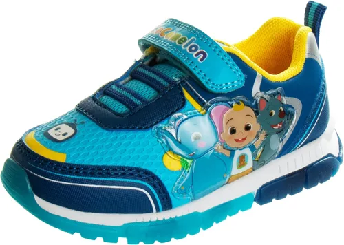 Josmo Cocomelon - Zapatos deportivos unisex Cocomelon JJ sin cordones para niños y niñas (niños pequeños) (azulamarilloazul marino)