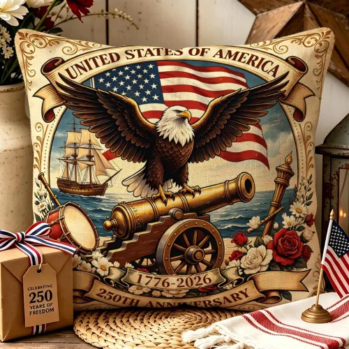 Miniatura 26 de ArogGeld Patriotic Pillow Covers 16x16 Inch 4th of July Dog Decorations America Flag Striped Star Throw Pillow Covers Personalized Funny 250th
