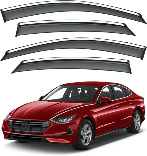 Miniatura 25 de Compatible con Toyota Camry 2018-2024 L LE SE XLE XSE Hybrid Cinta Adhesiva en Policarbonato Protectores de Lluvia Viseras de Ventana Deflector