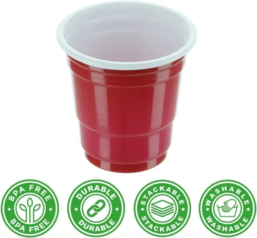 Miniatura 3 de PARTY BARGAINS Vasos de chupito de plástico de 2 onzas (paquete de 2880) mini vasos de chupito de plástico desechables rojos, chupitos de gelatina