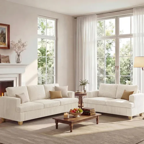 Miniatura 10 de Apicizon Cloud Couches Juegos de Muebles para Sala de Estar, Juego de Sofá Loveseat de 2 Plazas y Sofá de 3 Plazas para Dormitorio, Cómodo Sofá Cama