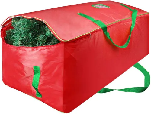TQS Bolsa de almacenamiento para árbol de Navidad – Se adapta a árbol artificial de Navidad de hasta 7.5 pies – Caja de árbol de Navidad con