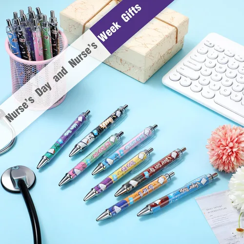 Miniatura 4 de Jetec 120 bolígrafos de enfermera, a granel, regalos de agradecimiento para enfermeras, bolígrafos retráctiles de tinta para la semana