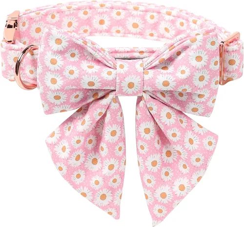 Miniatura 21 de Lionet Paws Collar de Pascua para perro con pajarita, collar de conejo con hebilla de metal para perros, collar ajustable y cómodo para perros