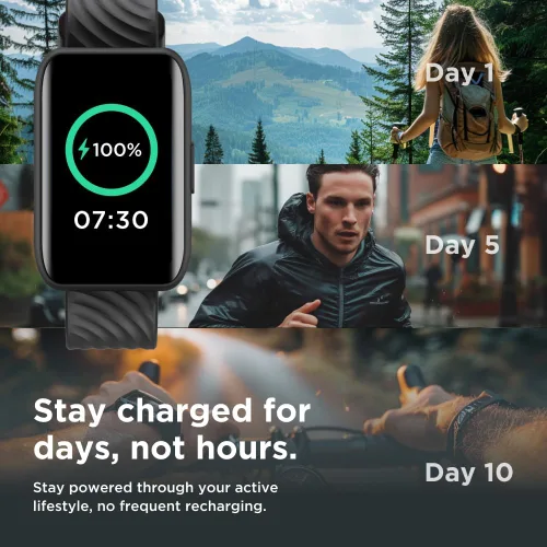 Miniatura 3 de Motorola Moto 40 - Reloj inteligente Bluetooth con 10 días de duración de la batería, integración con Google Fit, pantalla transparente de 1.5 Oro