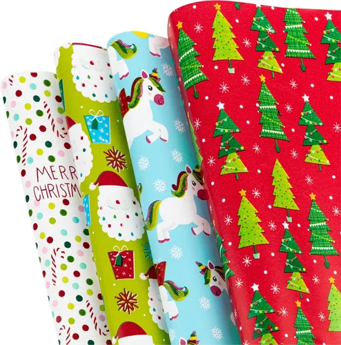 Miniatura 8 de Plum Designs Hojas de papel de regalo – papel de regalo de feliz cumpleaños para niñas, papel de regalo divertido para niñas, 14 hojas de papel