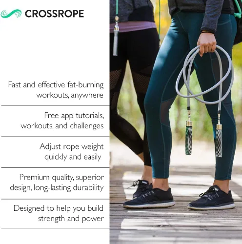 Miniatura 3 de Crossrope Get Strong Set - Cuerda de saltar con peso - Cuerdas de 1 libra y 2 libras - Mangos de potencia - XL