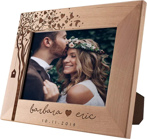 Miniatura 8 de Regalos para el día de San Valentín para ella, marco de fotos de boda personalizado de 4 x 6 pulgadas, Home is Where You are, regalos románticos