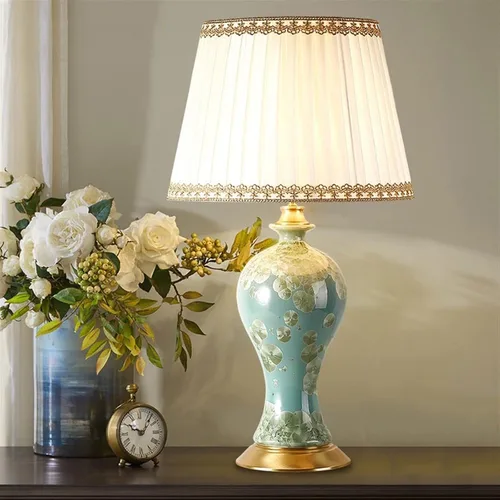 Miniatura 5 de Desk Light Indoor Retro Ceramic Table Lamp Bedroom Desktop Bedside Lamp Living Room Large Decorative Table Lamp Led Lamp for Desk