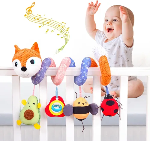 Miniatura 8 de Jollybaby - Juguetes para cuna, cochecito, asiento de coche para bebé de 0 a 12 meses, juguetes sensoriales colgantes para tiempo boca abajo