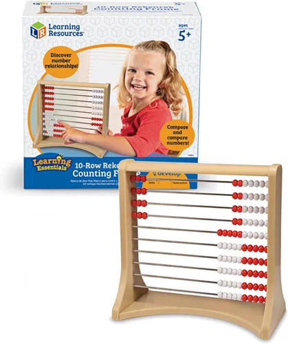 Learning Resources Marco de conteo Rekenrek de 10 filas, ábaco para niños, juguete de conteo para niños, matemáticas, escuela en casa, a partir de 5