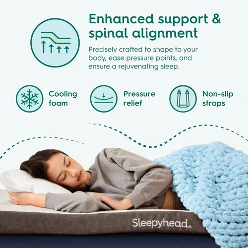 Miniatura 4 de Sleepyhead - Cubrecolchón matrimonial de 3 pulgadas, de espuma viscoelástica con infusión de gel con funda lavable, esencial para dormitorio