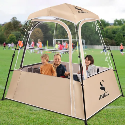 Miniatura 11 de Pod All Weather Sports Tent, Outdoor Pop Up Bubble Clear 540° View Winter Tent for 1-2 Person, Instant Cold Weather Shelter with Rainfly for Soccer