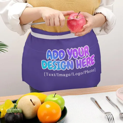 Miniatura 273 de AXKEUDO Delantal personalizado con bolsillos, delantales de cintura para camarera para cocinar en casa, restaurante, servir trabajo